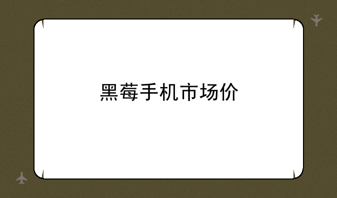 黑莓手机市场价