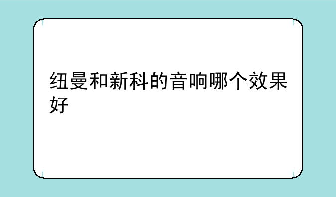 纽曼和新科的音响哪个效果好