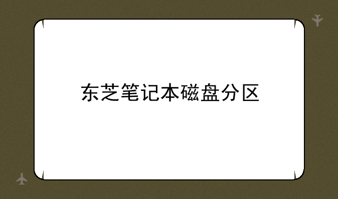 东芝笔记本磁盘分区