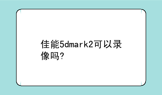 佳能5dmark2可以录像吗?