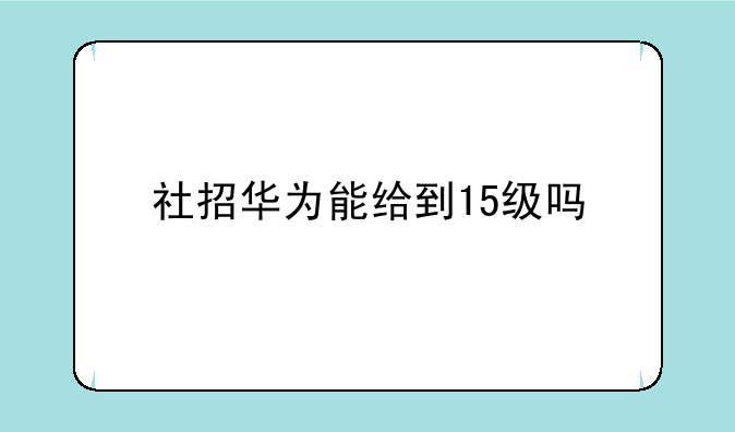 社招华为能给到15级吗