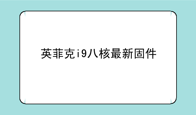 英菲克i9八核最新固件