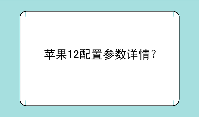 苹果12配置参数详情？