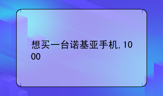 想买一台诺基亚手机,1000