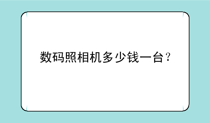 数码照相机多少钱一台？