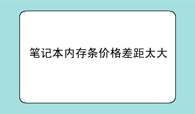 笔记本内存条价格差距太大