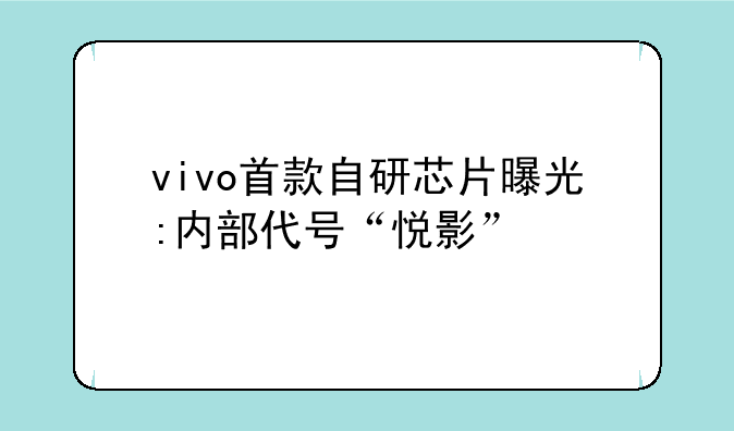 vivo首款自研芯片曝光:内部代号“悦影”