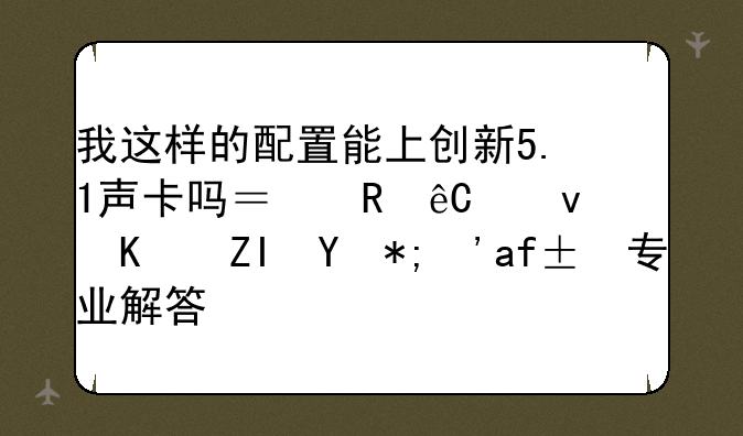 我这样的配置能上创新5.1声卡吗？电源够不够用？求专业解答？