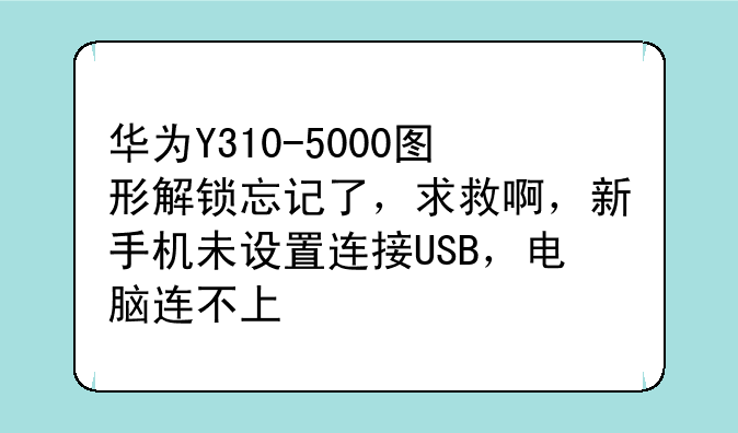 华为Y310-5000图形解锁忘记了，求救啊，新手机未设置连接USB，电脑连不上