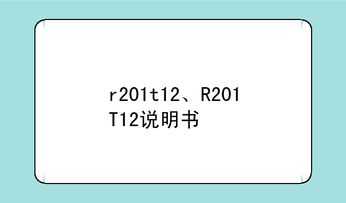 r201t12、R201T12说明书
