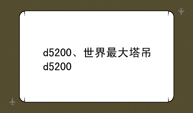 d5200、世界最大塔吊d5200