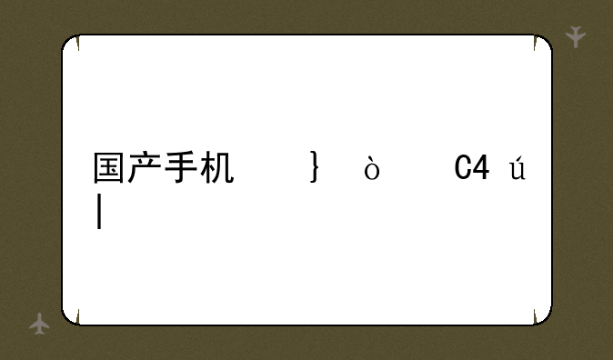 国产手机前十名排名