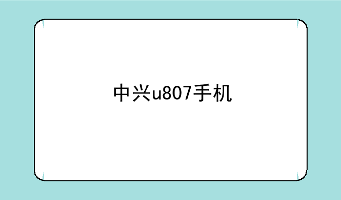 中兴u807手机