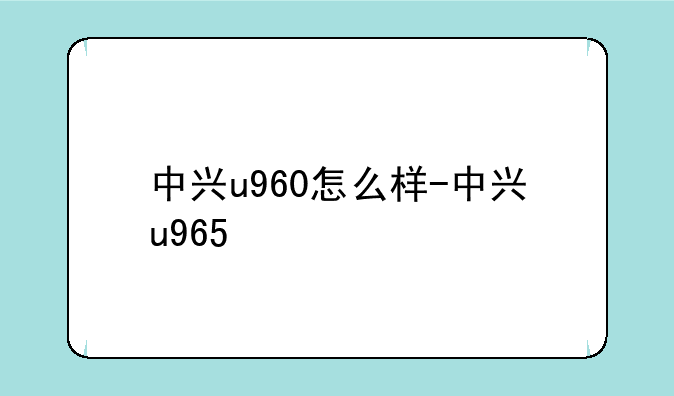 中兴u960怎么样-中兴u965