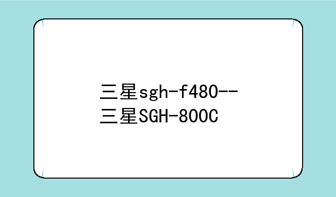 三星sgh-f480--三星SGH-800C