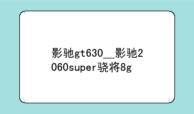 影驰gt630__影驰2060super骁将8g