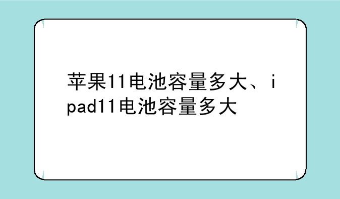 苹果11电池容量多大、ipad11电池容量多大
