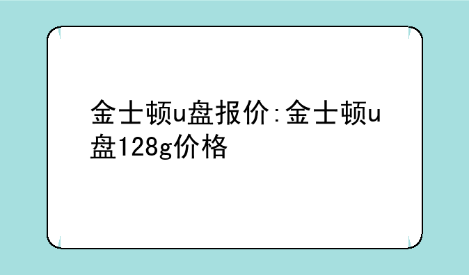 金士顿u盘报价:金士顿u盘128g价格