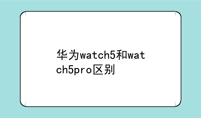 华为watch5和watch5pro区别