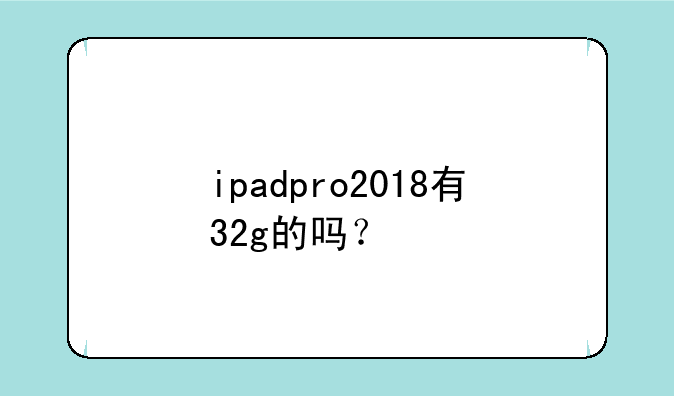 ipadpro2018有32g的吗？