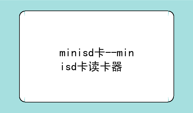 minisd卡--minisd卡读卡器