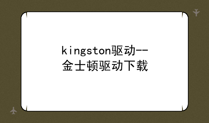 kingston驱动--金士顿驱动下载
